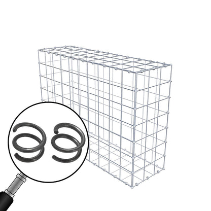 Set di 20 anelli a spirale zincati - collegamento stabile per gabbioni e reti metalliche