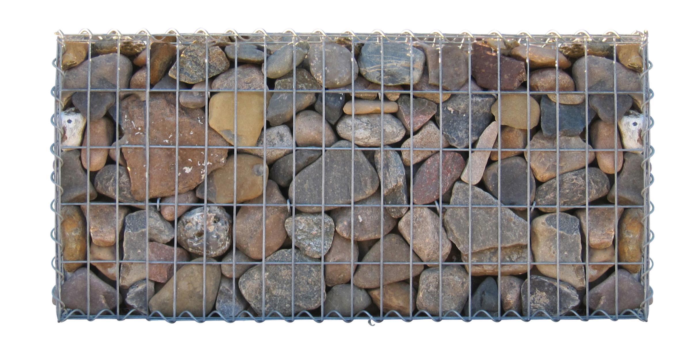 Lot de 2 gabions 100 cm x 30 cm x 20 cm (L x H x P), mailles 5 x 10 cm, spirale