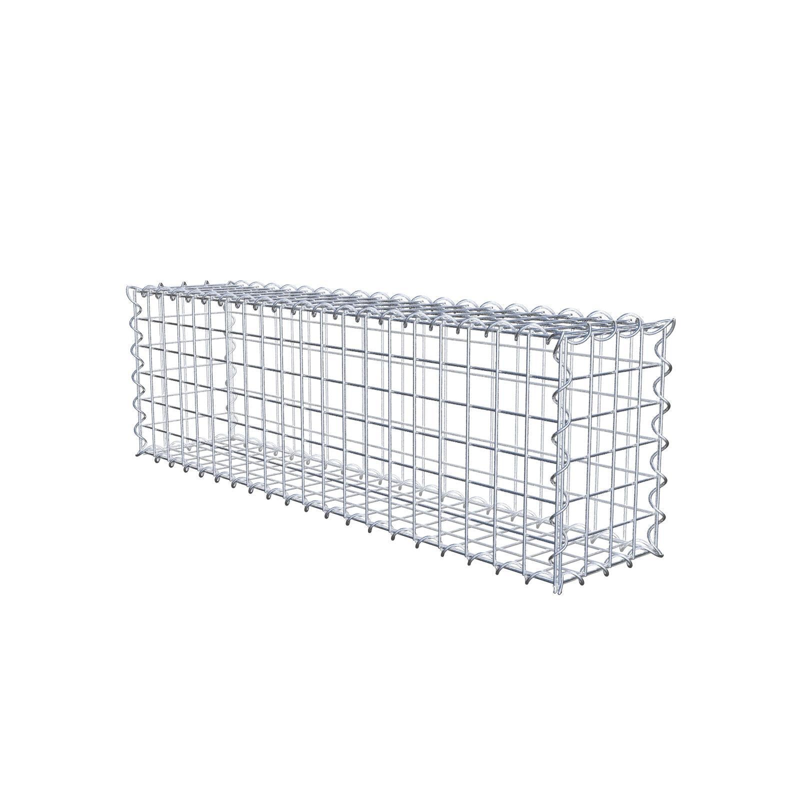 Sats med 2 gabioner 100 cm x 30 cm x 20 cm (L x H x D), maskstorlek 5 x 5 cm, spiral