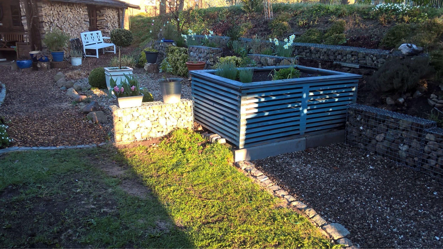 Set van 2 schanskorven 100 cm x 50 cm x 20 cm (L x H x D), maaswijdte 5 x 5 cm, spiraalvormig