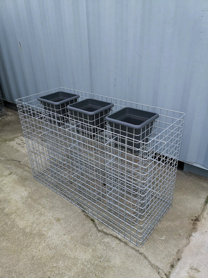 Bloemenzuil 3, hoogte 82 cm basis 127 x 52 cm MW 5 x 5 cm, thermisch verzinkt incl. pot