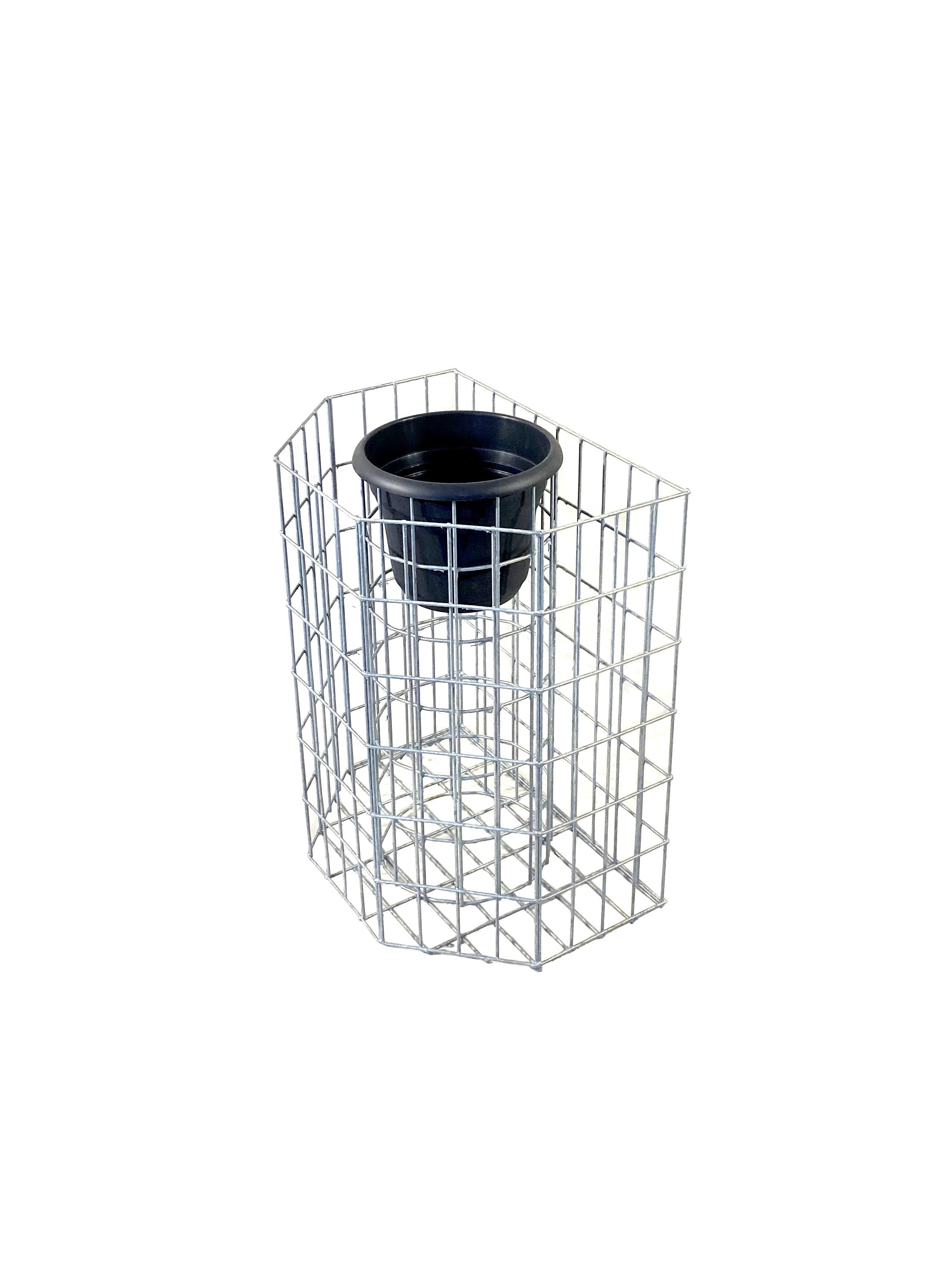 Coluna de flores octogonal, altura 82 cm, MW 5 x 10 cm, galvanizada a quente, incluindo vaso