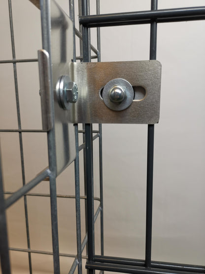 Klämma med staketfäste 5 x 10 cm för dubbelt trådnät, aluminium