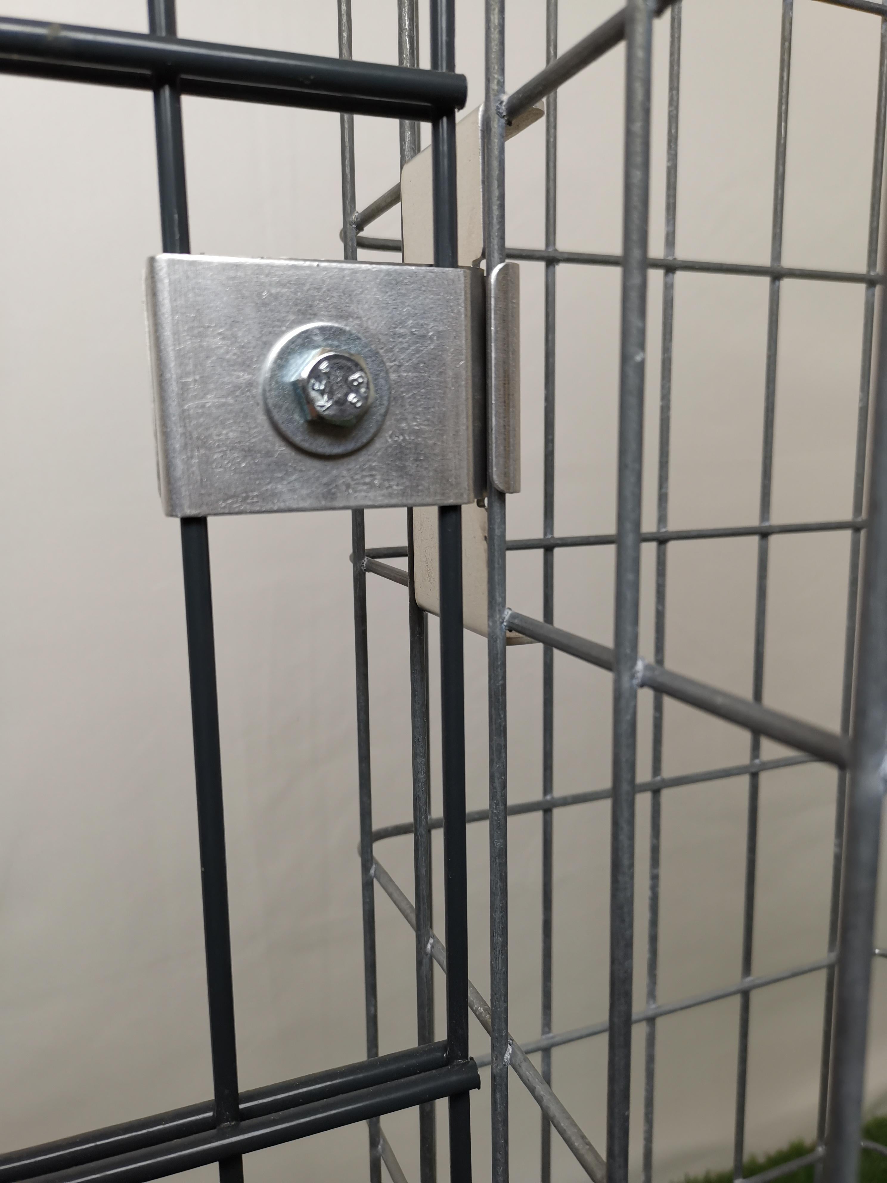 Klem met hekbeugel 5 x 10 cm voor dubbel gaas, aluminium