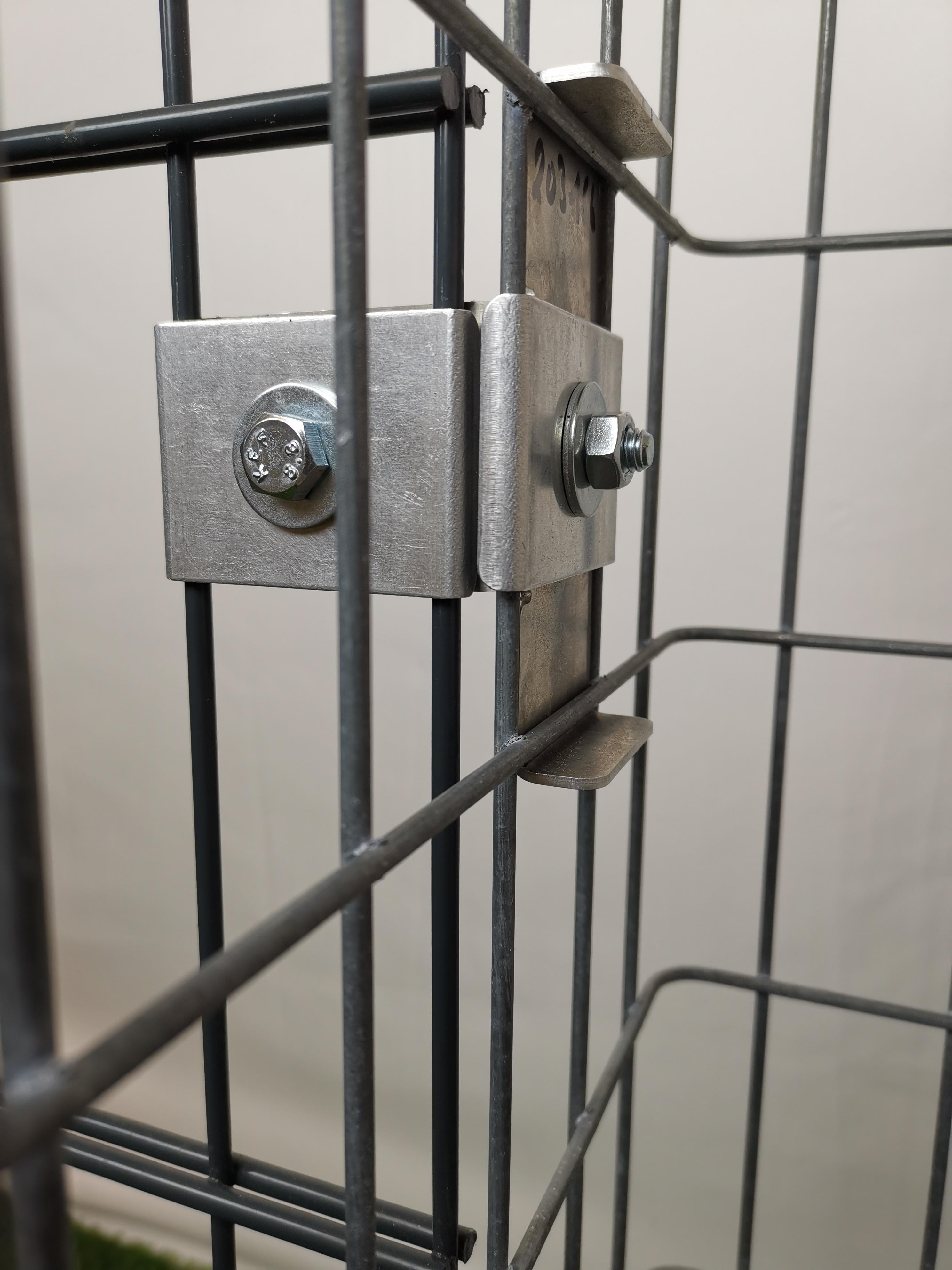 Klem met hekbeugel 5 x 10 cm voor dubbel gaas, aluminium