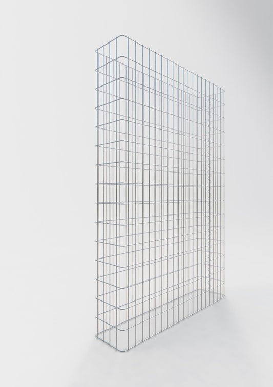 Comprimento da cerca de gabião 102 cm, altura 200 cm, profundidade 22 cm, tamanho da malha 5 x 10 cm