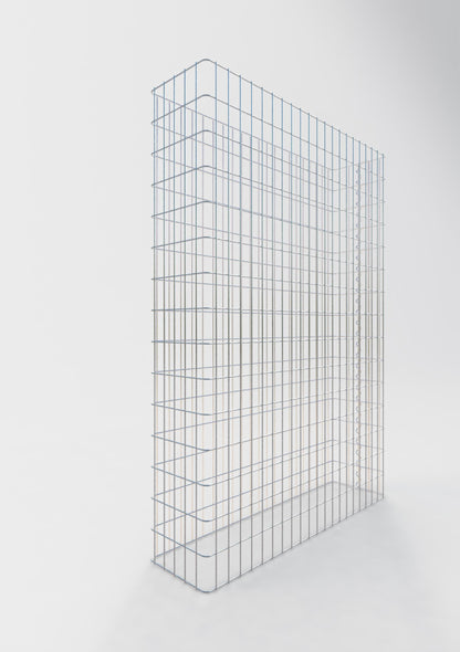 Comprimento da cerca de gabião 77 cm, altura 200 cm, profundidade 27 cm, tamanho da malha 5 x 10 cm