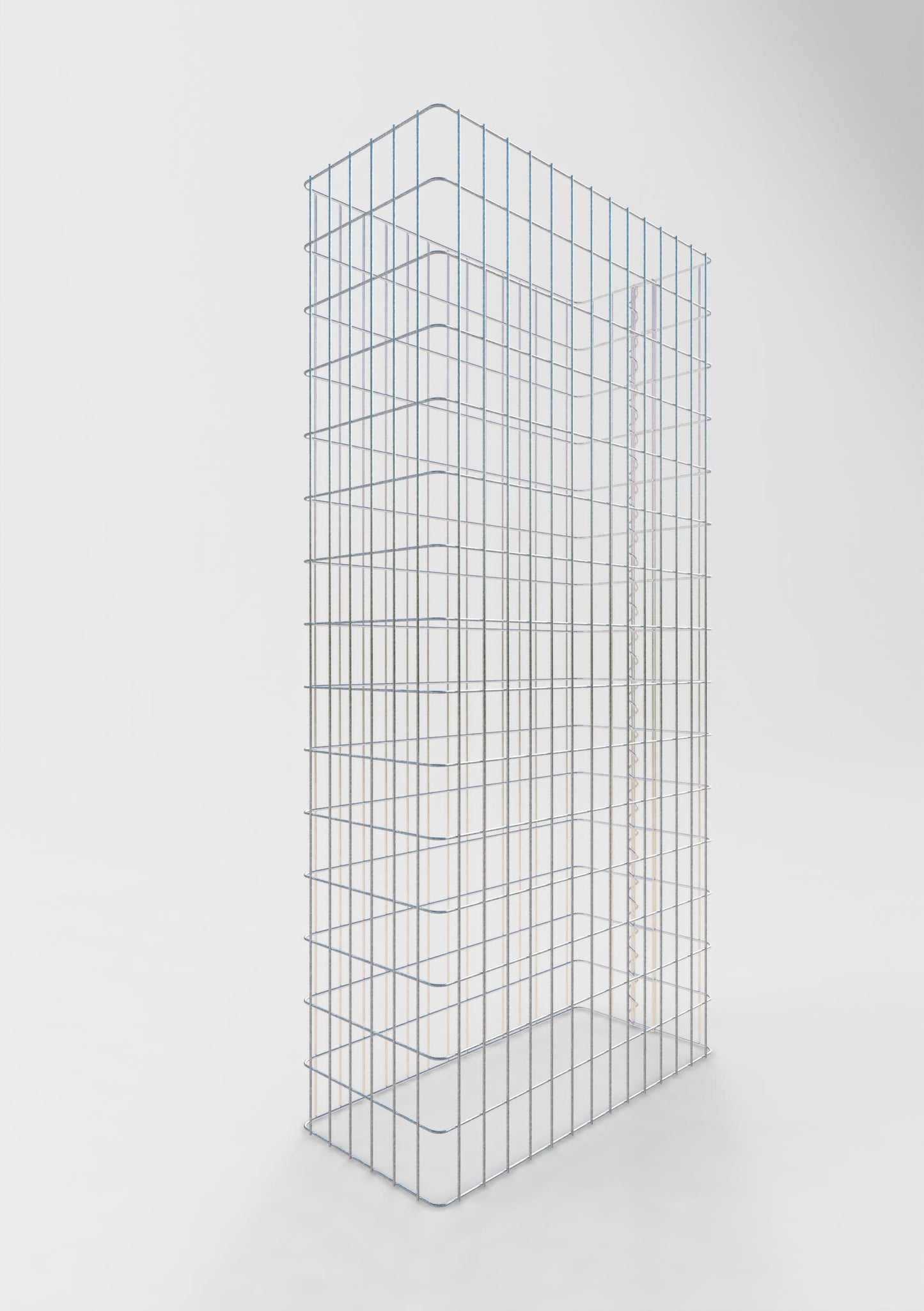 Comprimento da cerca de gabião 72 cm, altura 160 cm, profundidade 32 cm, tamanho da malha 5 x 10 cm