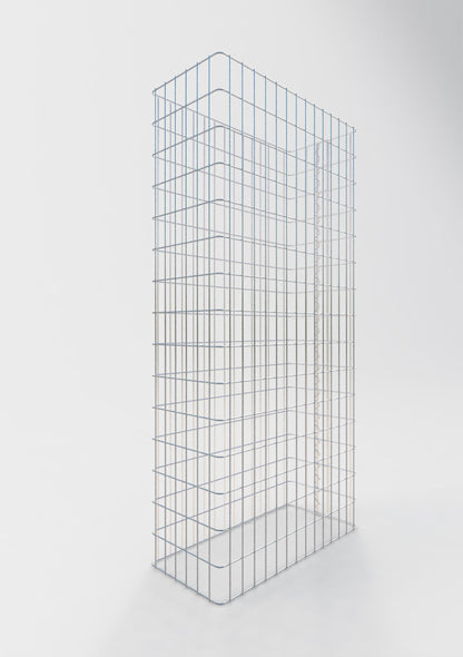 Comprimento da cerca de gabião 72 cm, altura 160 cm, profundidade 32 cm, tamanho da malha 5 x 10 cm