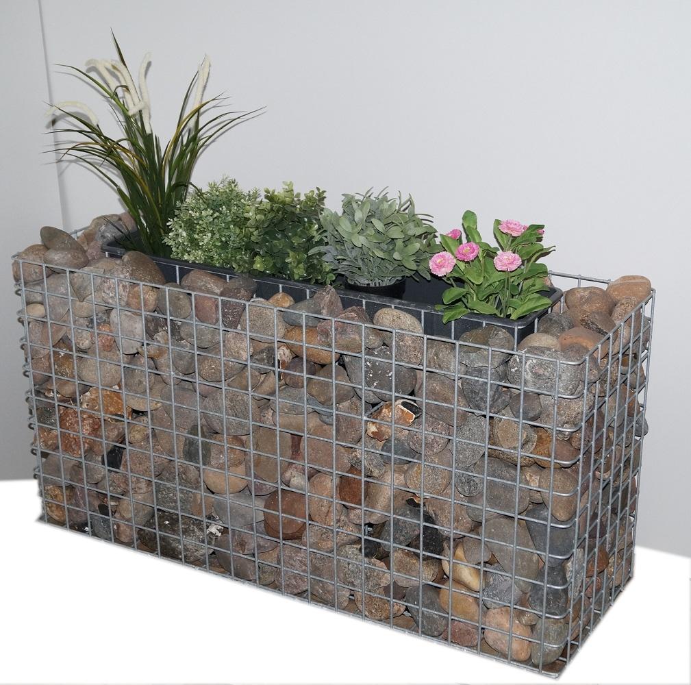 Bloemenbank inclusief bloembak 102 x 52 x 37 cm MW 5 x 5 cm, thermisch verzinkt