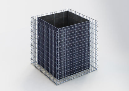 Lit surélevé carré 100 cm x 100 cm x 100 cm (L x H x P), mailles 5 x 10 cm, épaisseur des parois 10 cm