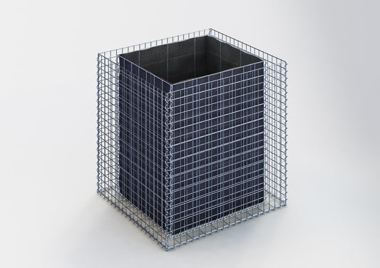 Canteiro quadrado elevado 100 cm x 100 cm x 90 cm (C x A x P), tamanho da malha 5 x 5 cm, espessura da parede 10 cm