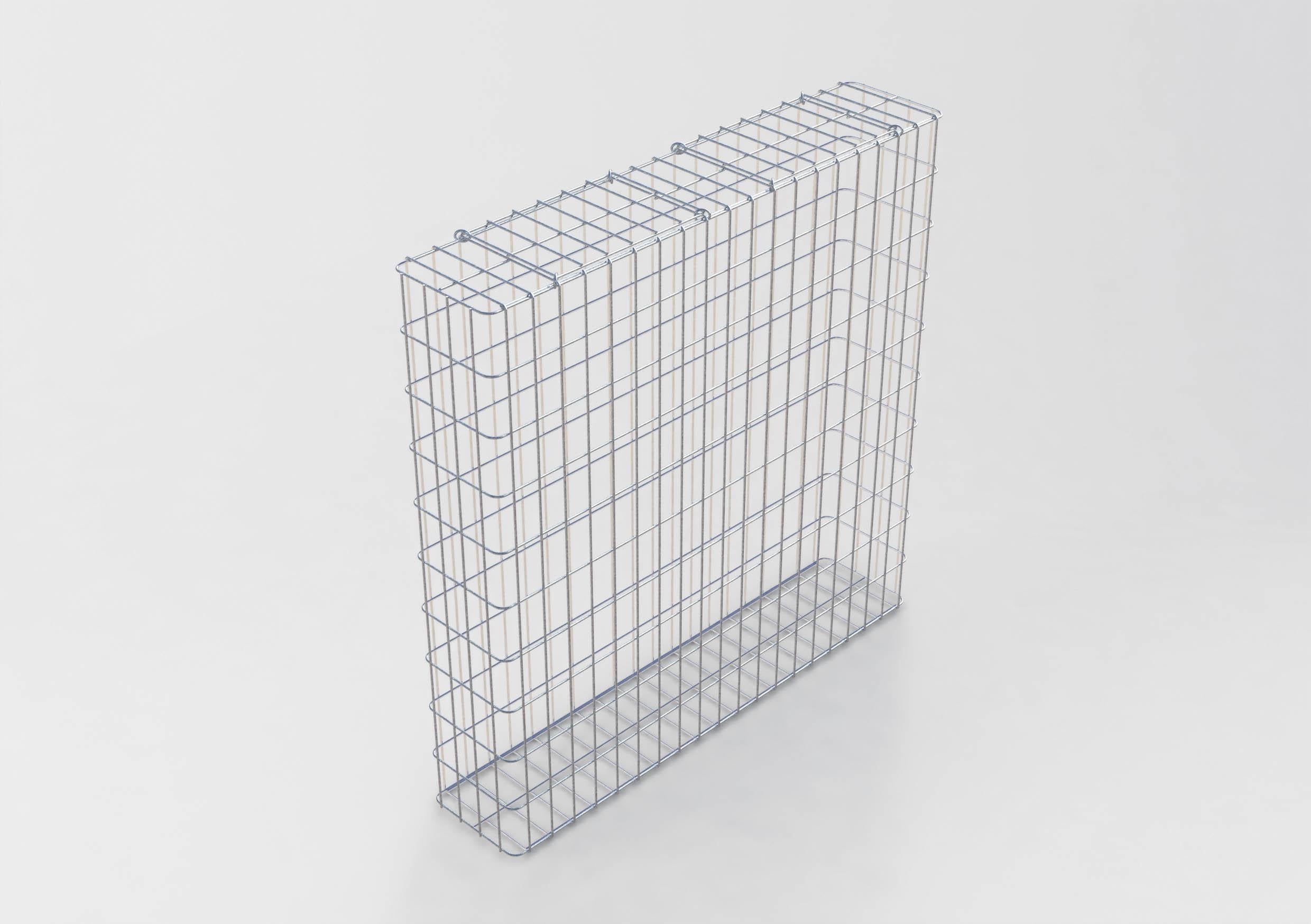 Thermisch verzinkte schanskorf 102 cm x 102 cm x 22 cm, maaswijdte 5 cm x 10 cm, volledig gelast