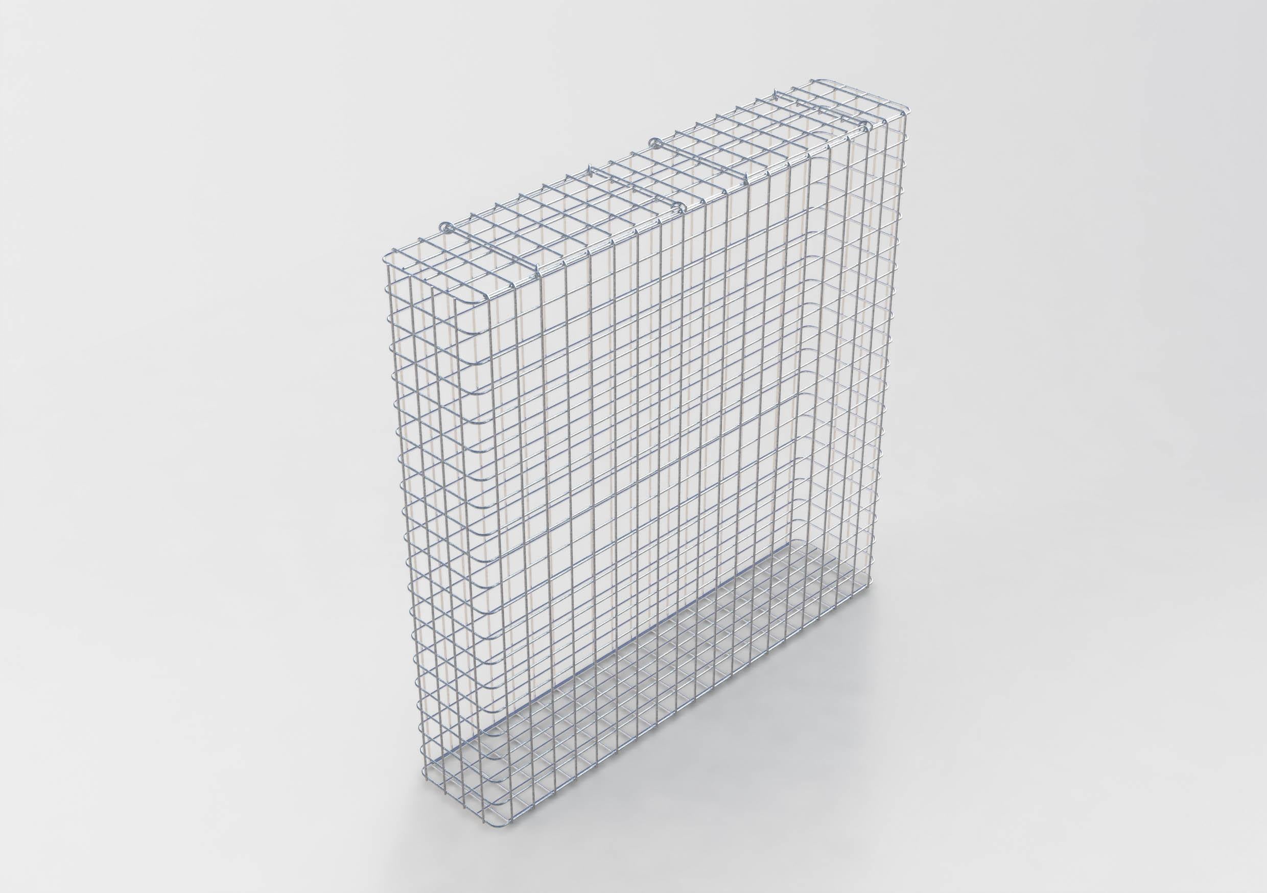 Thermisch verzinkte schanskorf 102 cm x 102 cm x 22 cm, maaswijdte 5 cm x 5 cm, volledig gelast