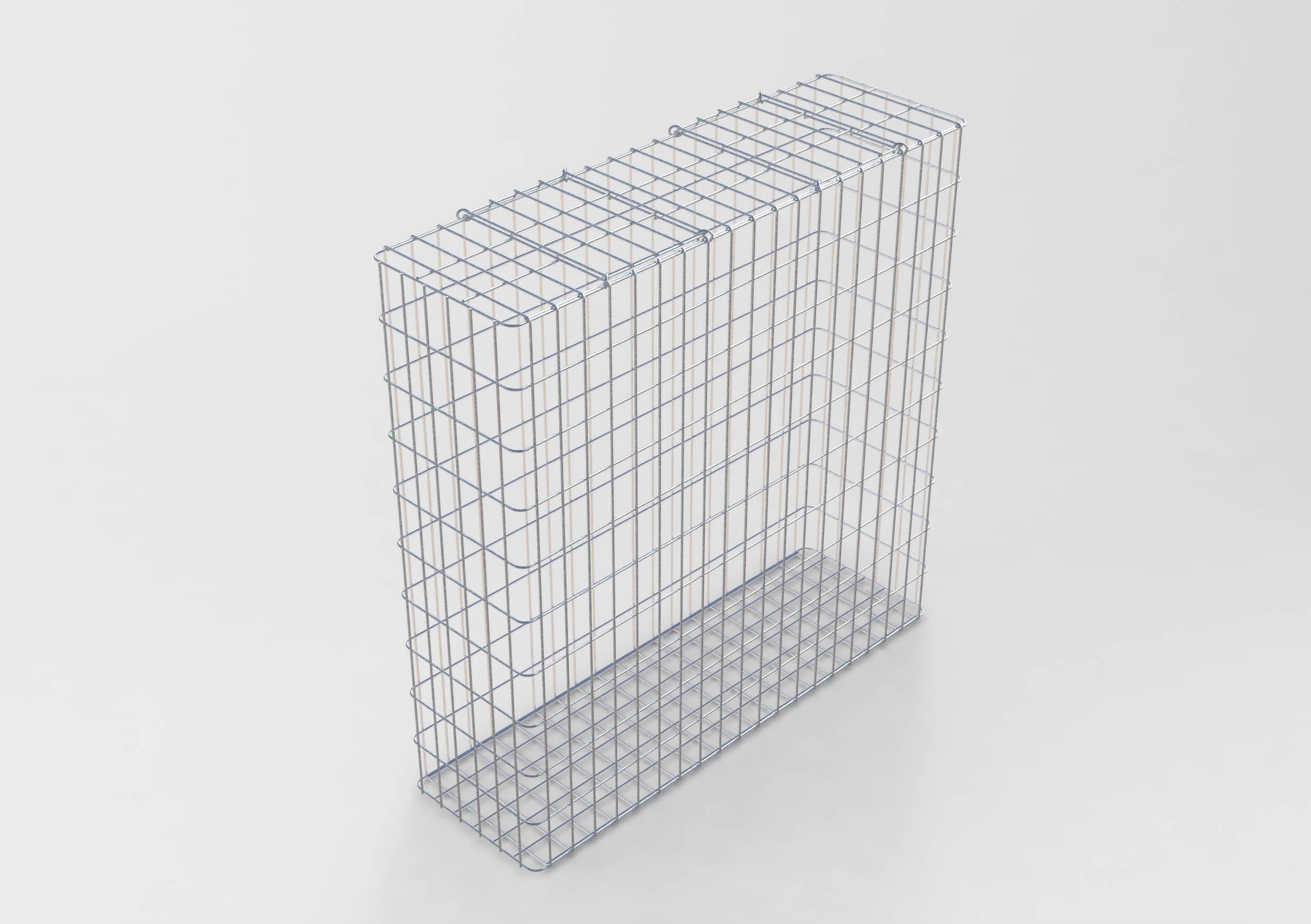 Thermisch verzinkte schanskorf 102 cm x 102 cm x 32 cm, maaswijdte 5 cm x 10 cm, volledig gelast