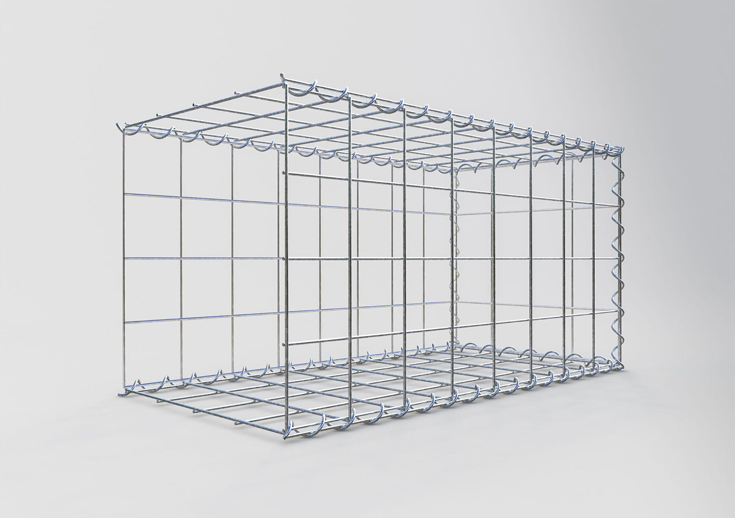 Gabião tipo 2 80 cm x 40 cm x 40 cm (C x A x P), malhagem 10 cm x 10 cm, espiral