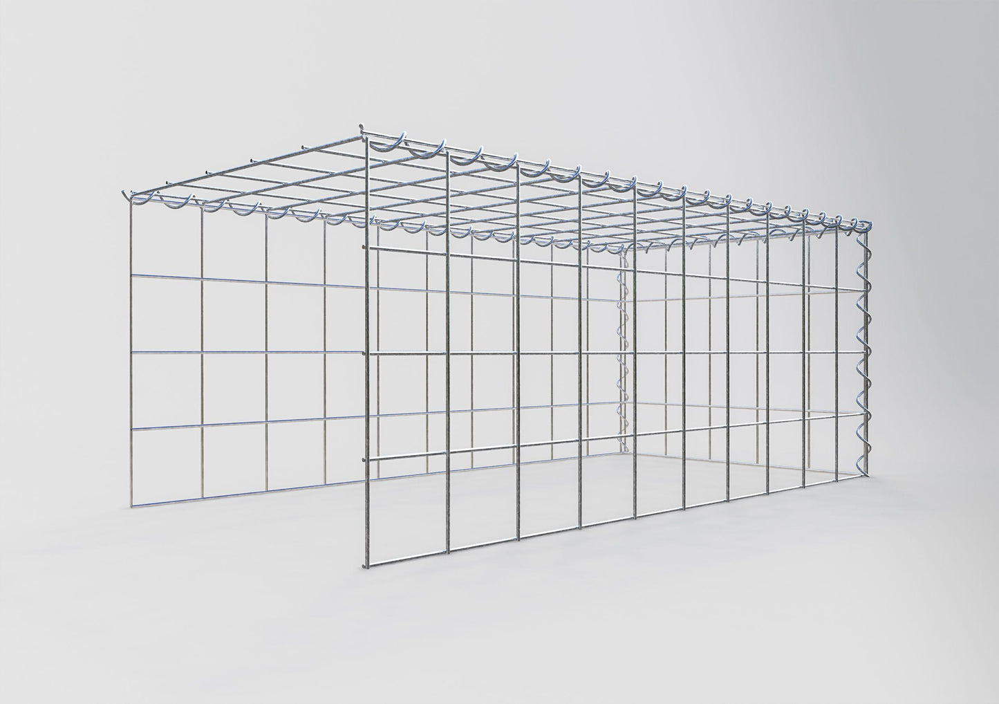 Gabion rapporté type 4 100 cm x 40 cm x 50 cm (L x H x P), mailles 10 cm x 10 cm, spirale