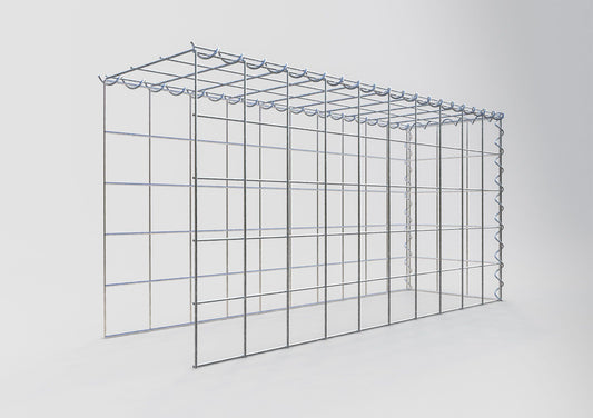 Grown-on gabion type 4 100 cm x 50 cm x 30 cm (L x H x D), mesh size 10 cm x 10 cm, spiral