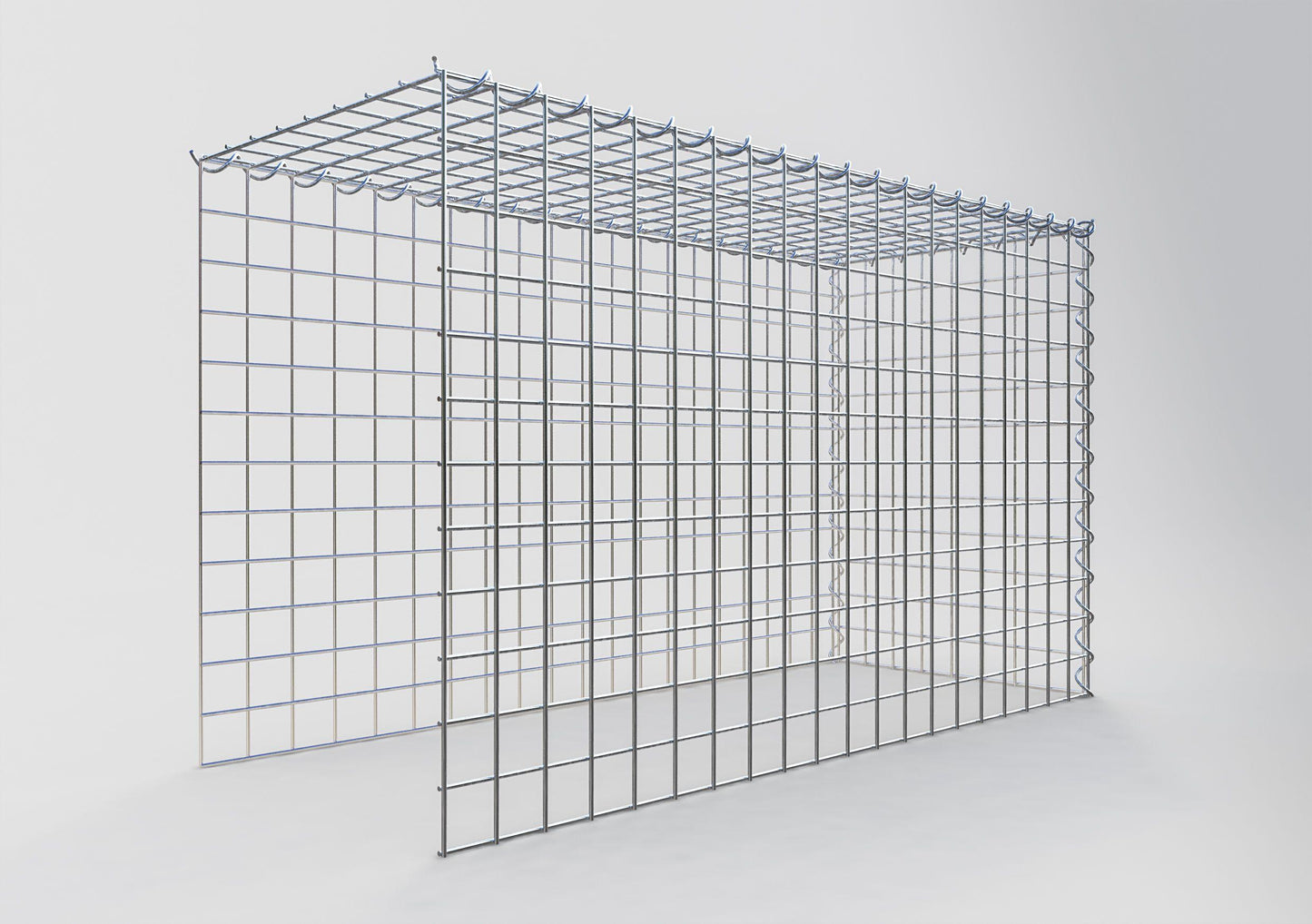 Gabião Tipo 4 100 cm x 60 cm x 40 cm (C x A x P), malhagem 5 cm x 5 cm, espiral