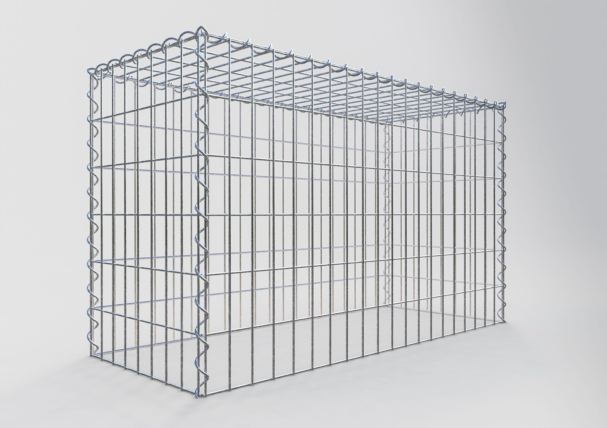 Grown-on gabion type 3 100 cm x 60 cm x 40 cm (L x H x D), mesh size 5 cm x 10 cm, spiral