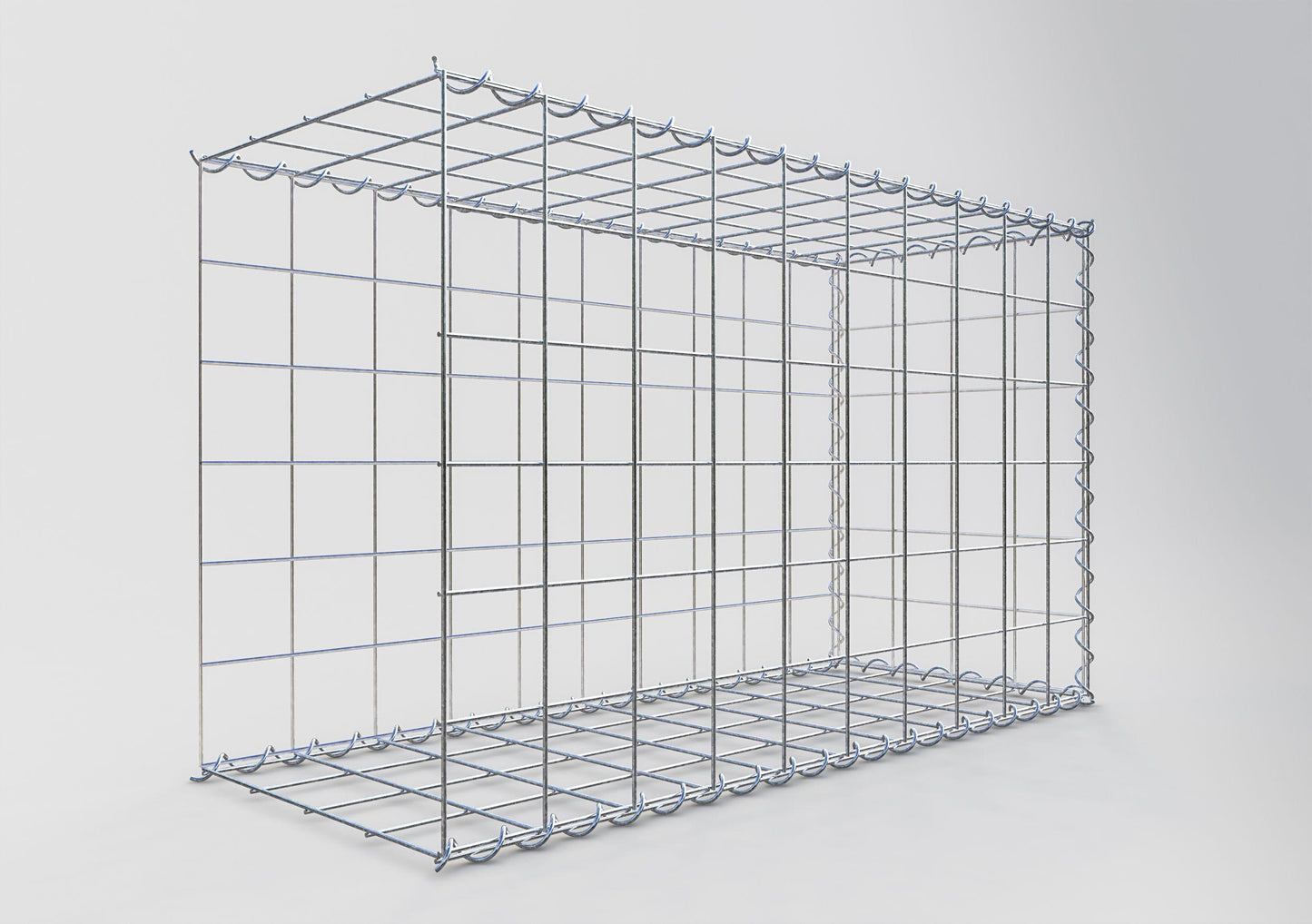 Opvokset gabion type 2 100 cm x 60 cm x 40 cm (L x H x D), maskestørrelse 10 cm x 10 cm, spiral