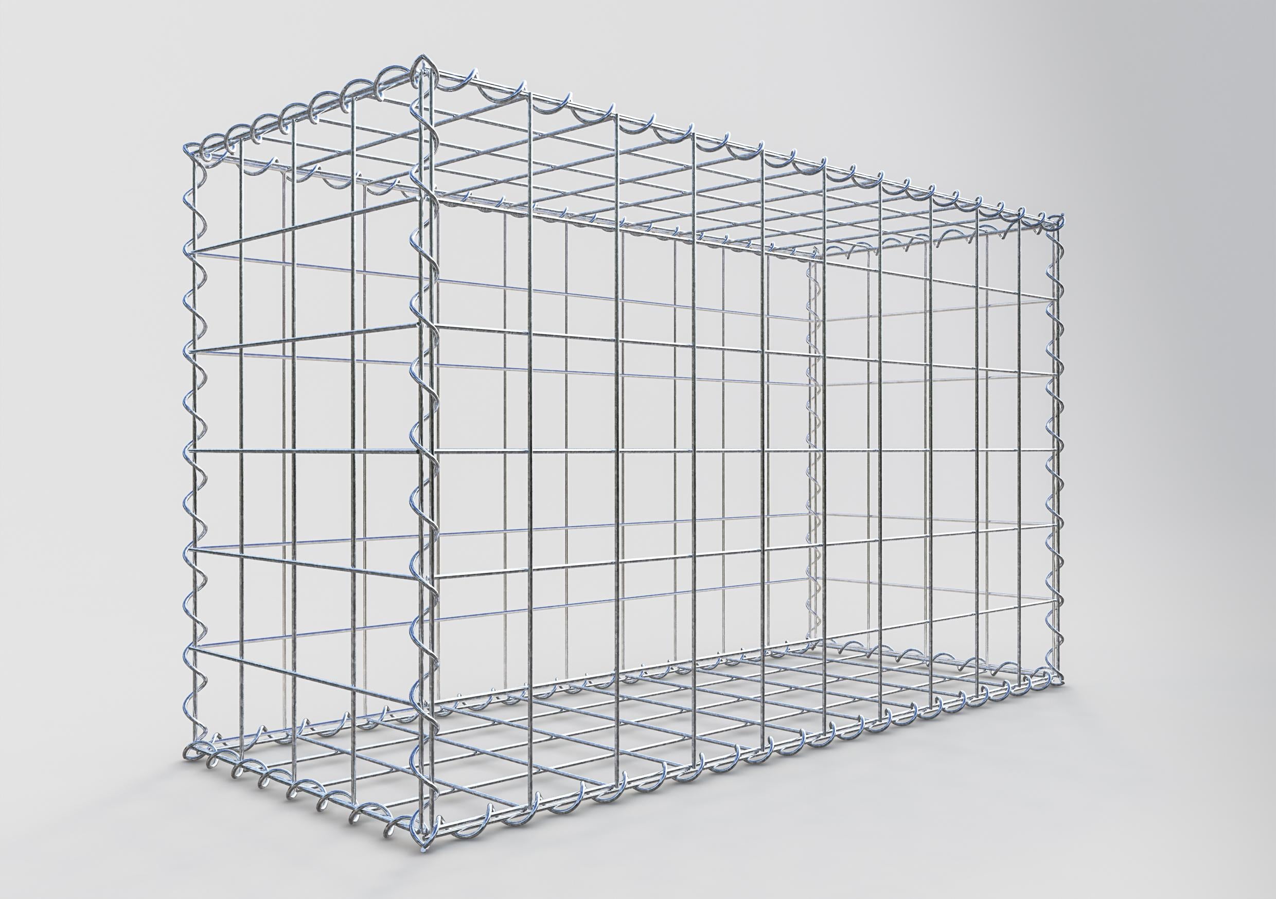 Schanskorf 100 cm x 60 cm x 40 cm (L x H x D), maaswijdte 10 cm x 10 cm, spiraal