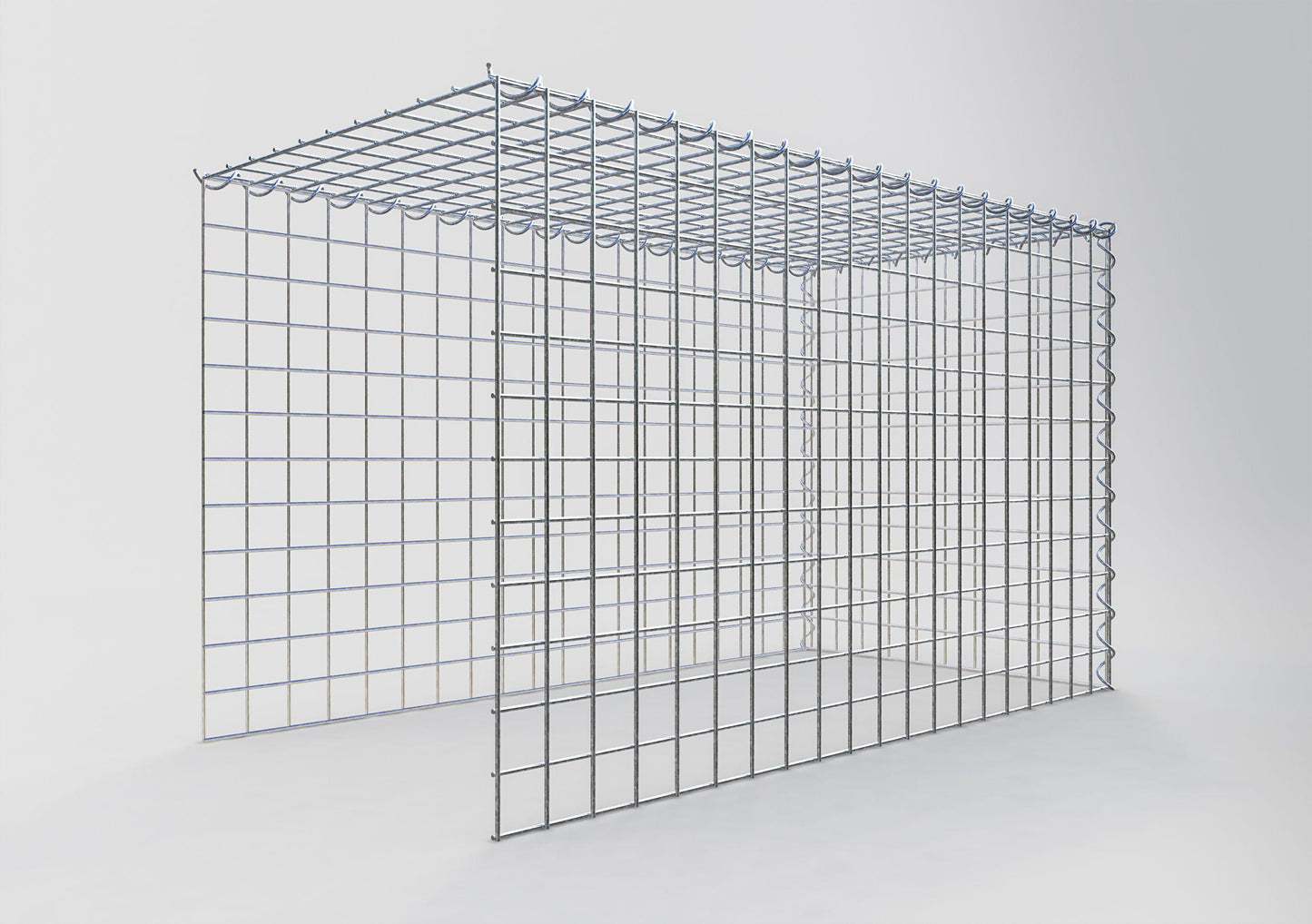 Add-on schanskorf type 4 100 cm x 60 cm x 50 cm (L x H x D), maaswijdte 5 cm x 5 cm, spiraalvormig