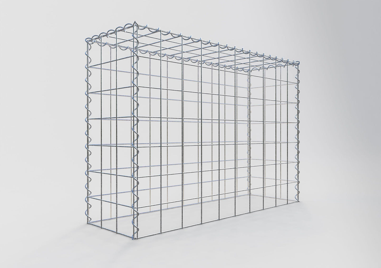 Opvokset gabion type 3 100 cm x 70 cm x 30 cm (L x H x D), maskestørrelse 10 cm x 10 cm, spiral