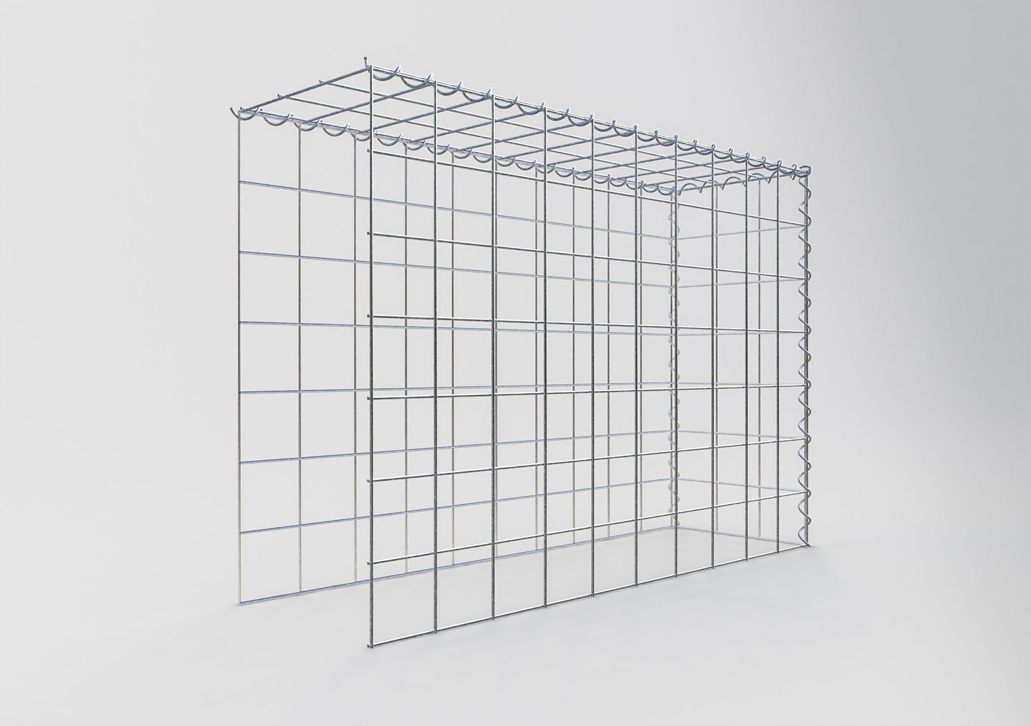 Opvokset gabion type 4 100 cm x 70 cm x 30 cm (L x H x D), maskestørrelse 10 cm x 10 cm, spiral