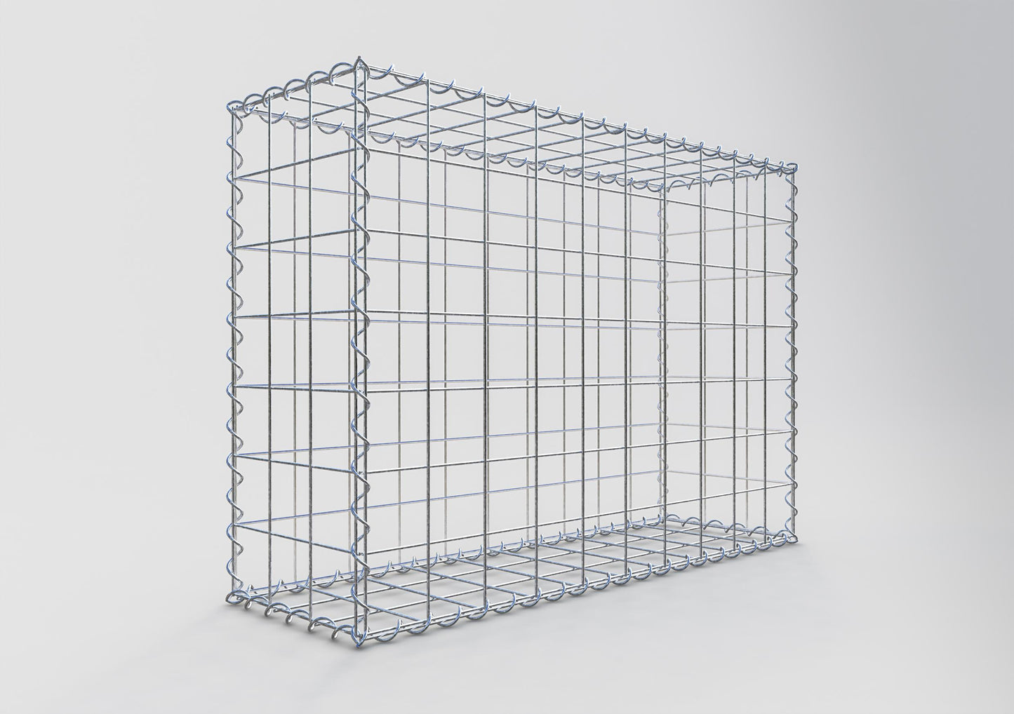 Gabbione 100 cm x 70 cm x 30 cm (L x H x P), maglia 10 cm x 10 cm, spirale