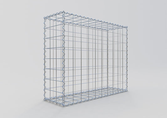 Gavión 100 cm x 80 cm x 30 cm (largo x alto x profundidad), tamaño de malla 10 cm x 10 cm, espiral