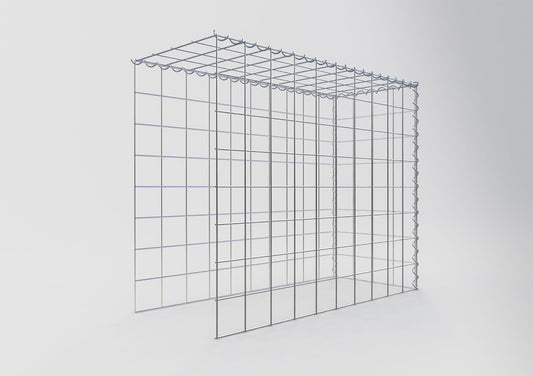 Opvokset gabion type 4 100 cm x 80 cm x 40 cm (L x H x D), maskestørrelse 10 cm x 10 cm, spiral