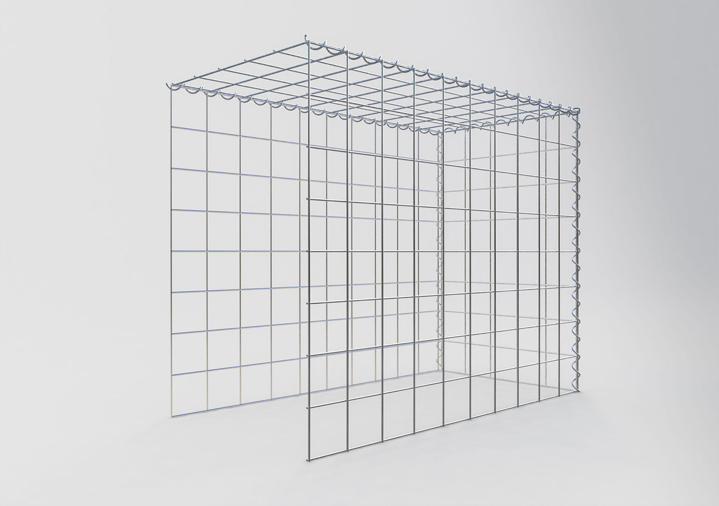 Gabion rapporté type 4 100 cm x 80 cm x 50 cm (L x H x P), mailles 10 cm x 10 cm, spirale