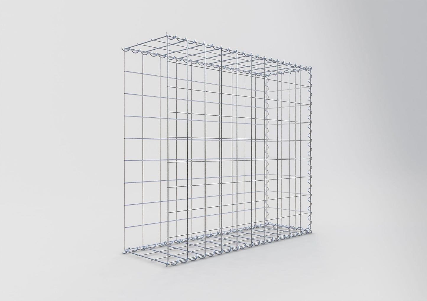 Aangebouwde schanskorf type 2 100 cm x 90 cm x 30 cm (L x H x D), maaswijdte 10 cm x 10 cm, spiraal