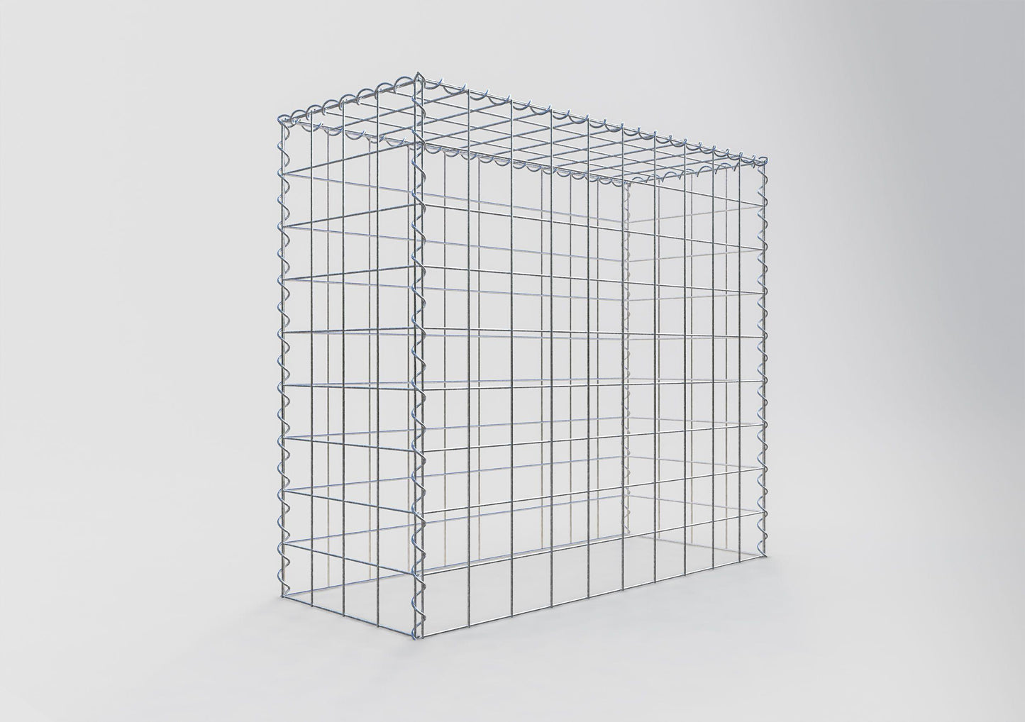 Gabion rapporté type 3 100 cm x 90 cm x 40 cm (L x H x P), mailles 10 cm x 10 cm, spirale