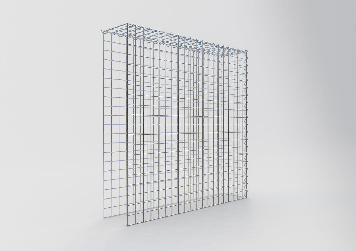 Gabião tipo 4 100 cm x 100 cm x 20 cm (C x A x P), malhagem 5 cm x 5 cm, espiral