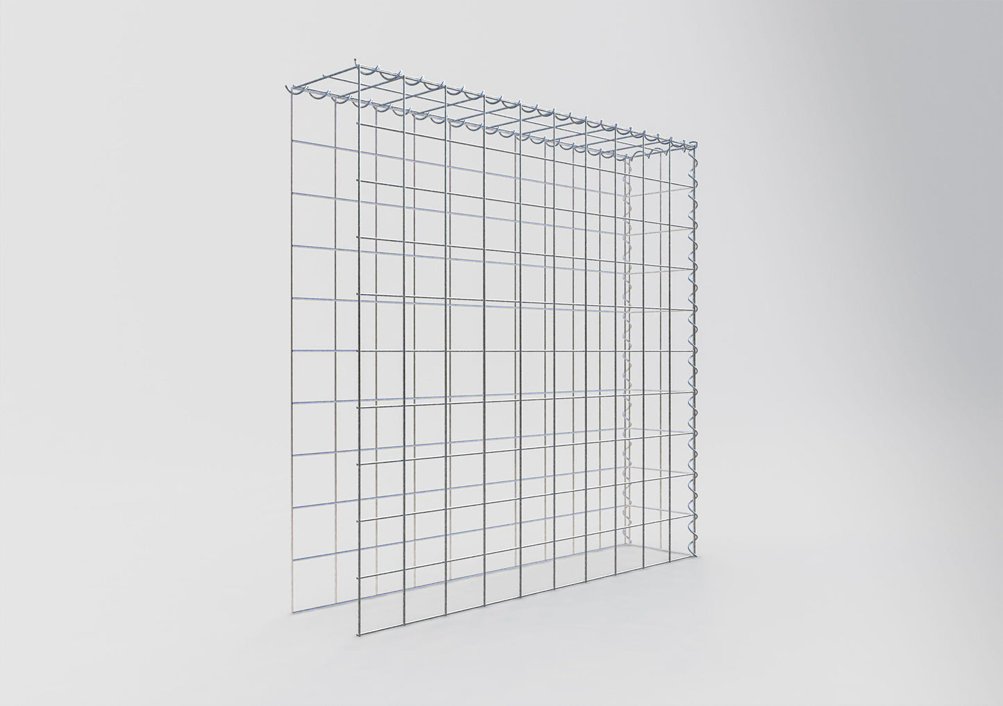 Opvokset gabion type 4 100 cm x 100 cm x 20 cm (L x H x D), maskestørrelse 10 cm x 10 cm, spiral