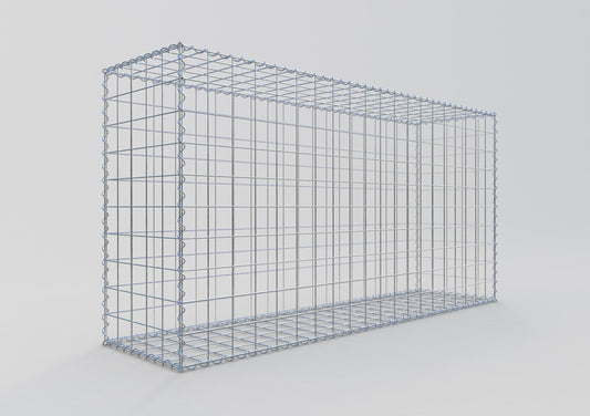 Gabion 200 cm x 100 cm x 50 cm (L x H x D), maskestørrelse 10 cm x 10 cm, spiral