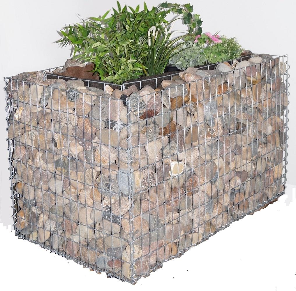 Raised bed square 130 cm x 100 cm x 60 cm (L x H x D), mesh size 5 x 10 cm, wall thickness 10 cm