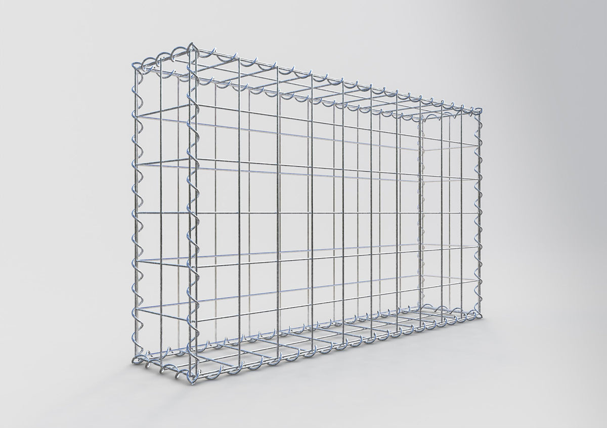 Gabion 100 cm x 60 cm x 20 cm (L x H x D), maskestørrelse 10 cm x 10 cm, spiral