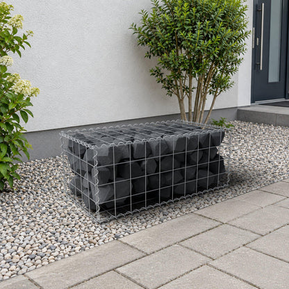 Gabion 100 cm x 40 cm x 50 cm (L x H x D), maskstorlek 10 cm x 10 cm, spiral