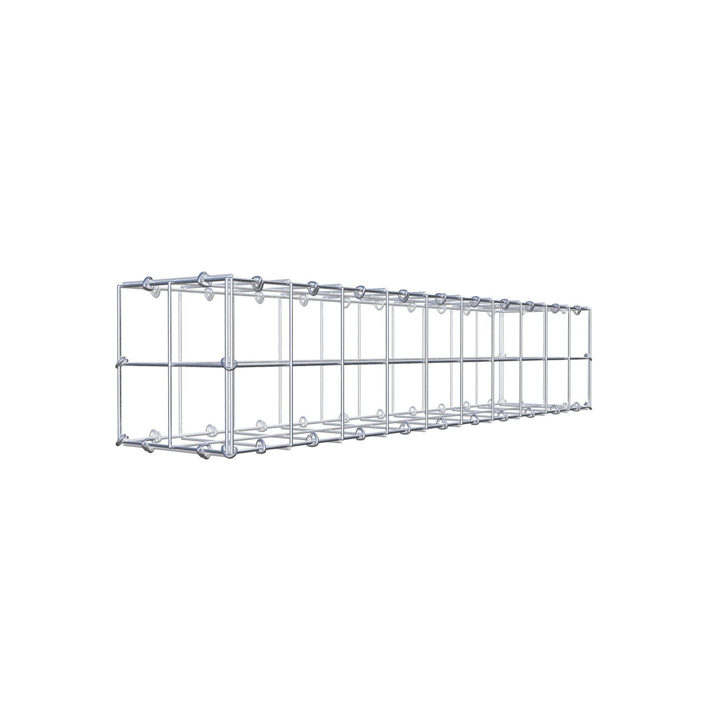 Gabbione 100 cm x 20 cm x 20 cm (L x H x P), maglia 10 cm x 10 cm, anello a C