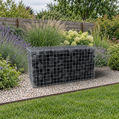 Gabione 100 cm x 50 cm x 40 cm (L x H x T), Maschenweite 5 cm x 5 cm, Spirale