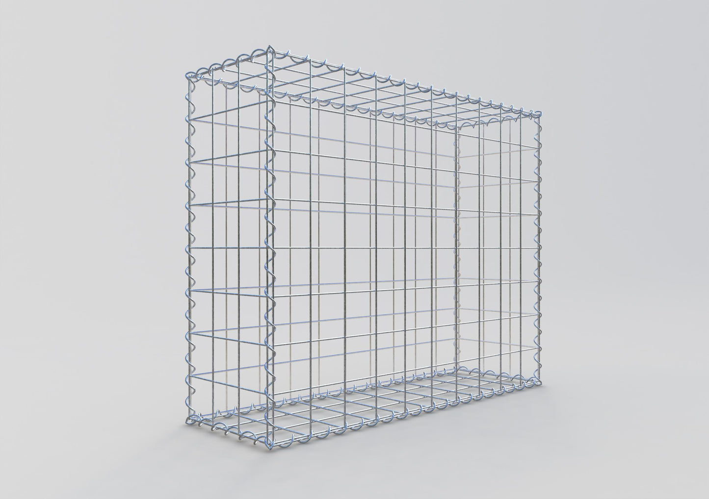 Gabião 100 cm x 80 cm x 30 cm (C x A x P), malhagem 10 cm x 10 cm, espiral