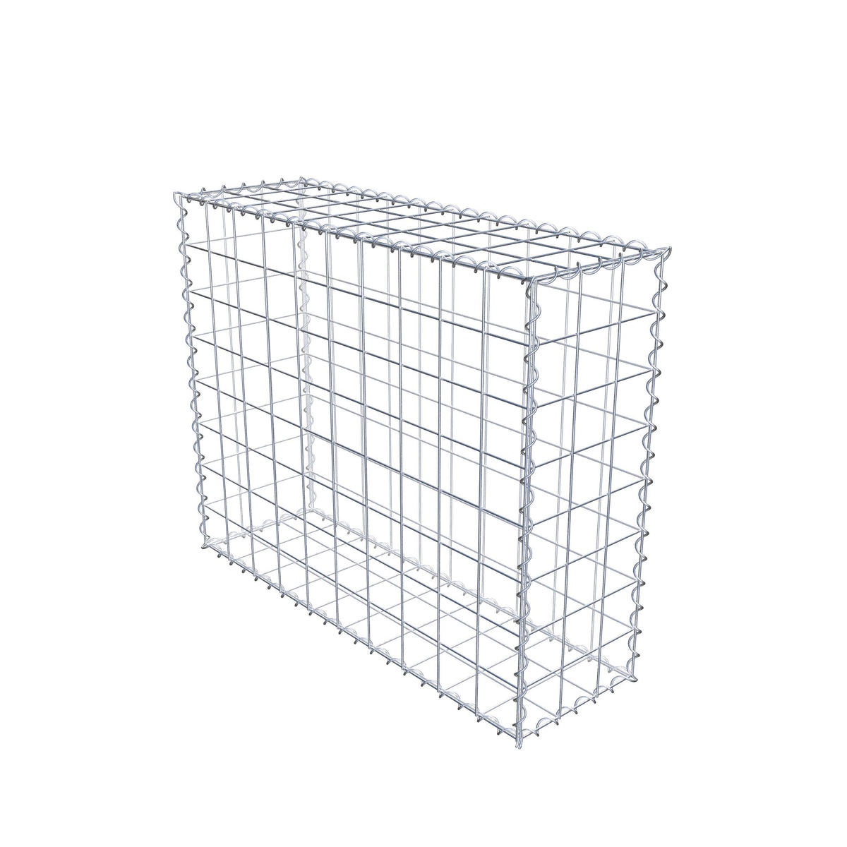 Gabião 100 cm x 80 cm x 30 cm (C x A x P), malhagem 10 cm x 10 cm, espiral