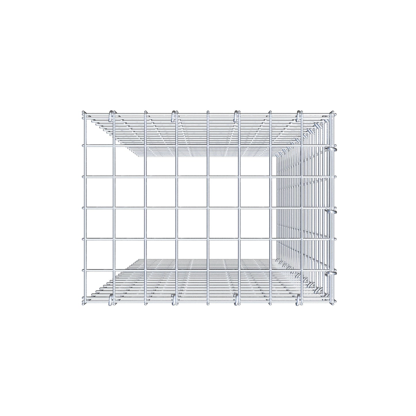 Gavión complementario de tipo 4 100 cm x 40 cm x 30 cm (largo x alto x fondo), malla 5 cm x 5 cm, anillo en C