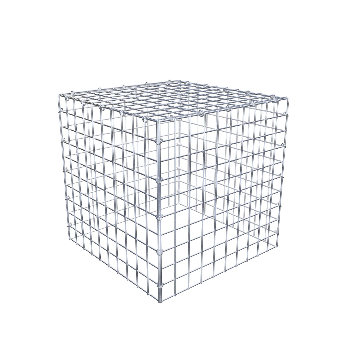 Opbouw schanskorf type 3 50 cm x 50 cm x 50 cm (L x H x D), maaswijdte 5 cm x 5 cm, C-ring