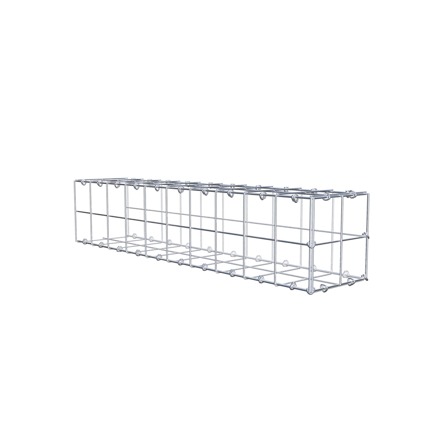 Gabbione fissabile tipo 2 100 cm x 20 cm x 20 cm (L x H x P), maglia 10 cm x 10 cm, anello a C