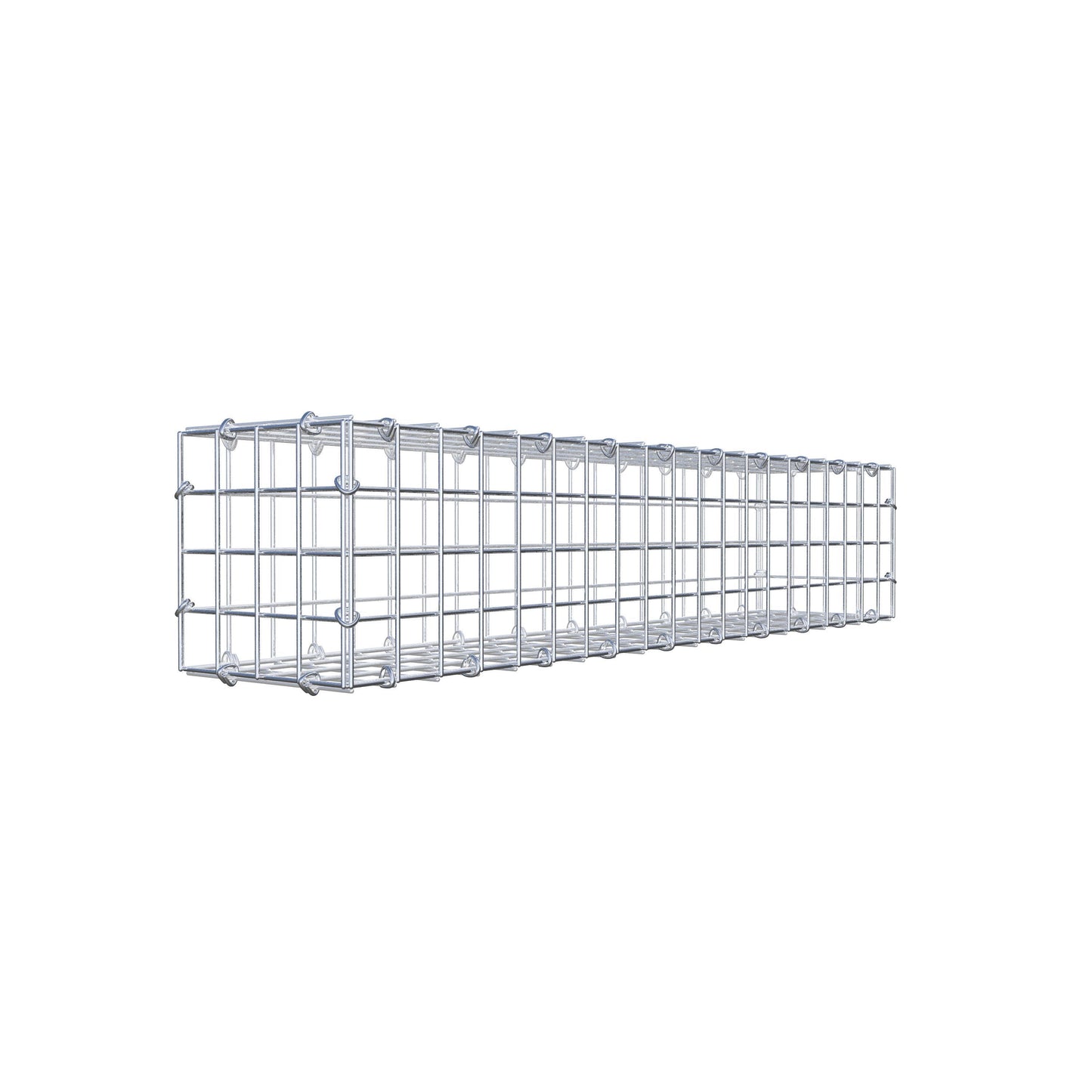 Gavión 100 cm x 20 cm x 20 cm (L x A x P), luz de malla 5 cm x 5 cm, anillo en C