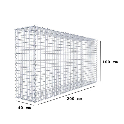 Schanskorf 200 cm x 100 cm x 40 cm (L x H x D), maaswijdte 5 cm x 5 cm, spiraalvormig
